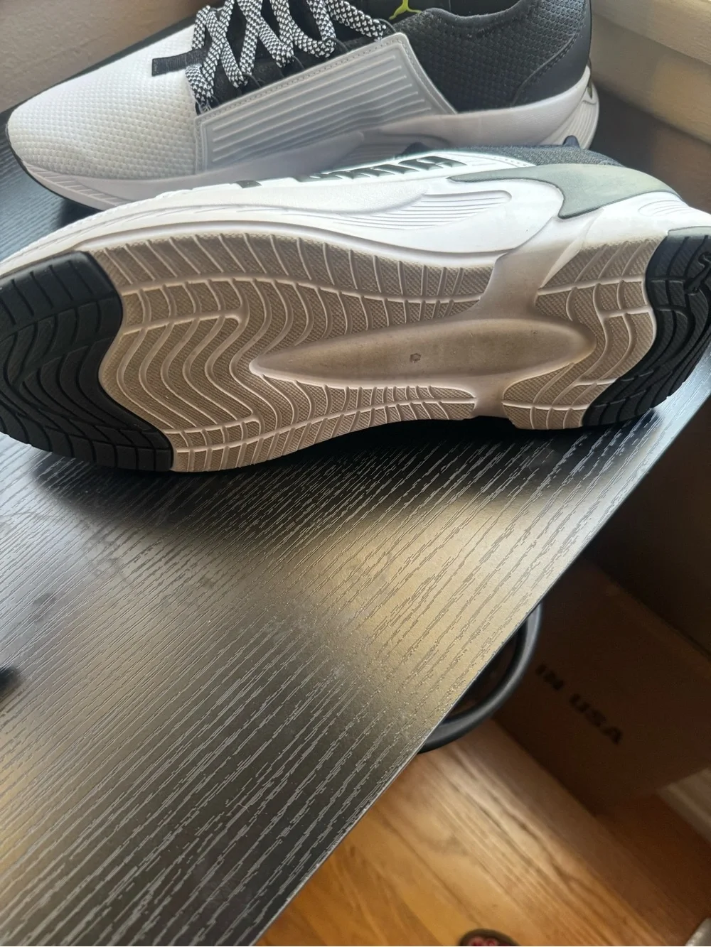 Puma Men’s Black & White Sneakers with Yellow Accent